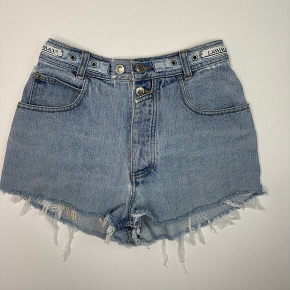 Vintage 1990’s Lawman Denim Cutoff High Waist Shorts - Picture 1 of 8